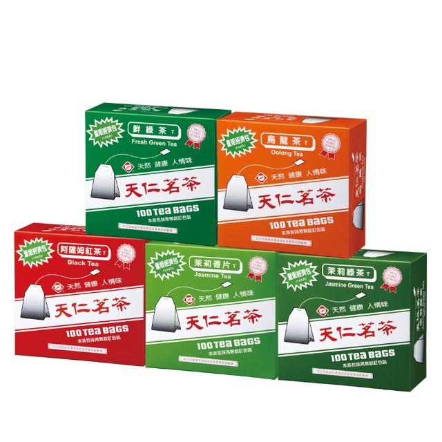 【天仁茗茶】量販經濟包100入(鮮綠茶/阿薩姆紅茶/茉莉綠茶/烏龍茶/茉莉香片)