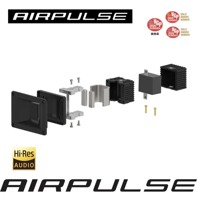 【AIRPULSE】A80 雙聲道主動式音箱(Hi-Res 金牌認證/國際設計師 Phil Jones 操刀設計)