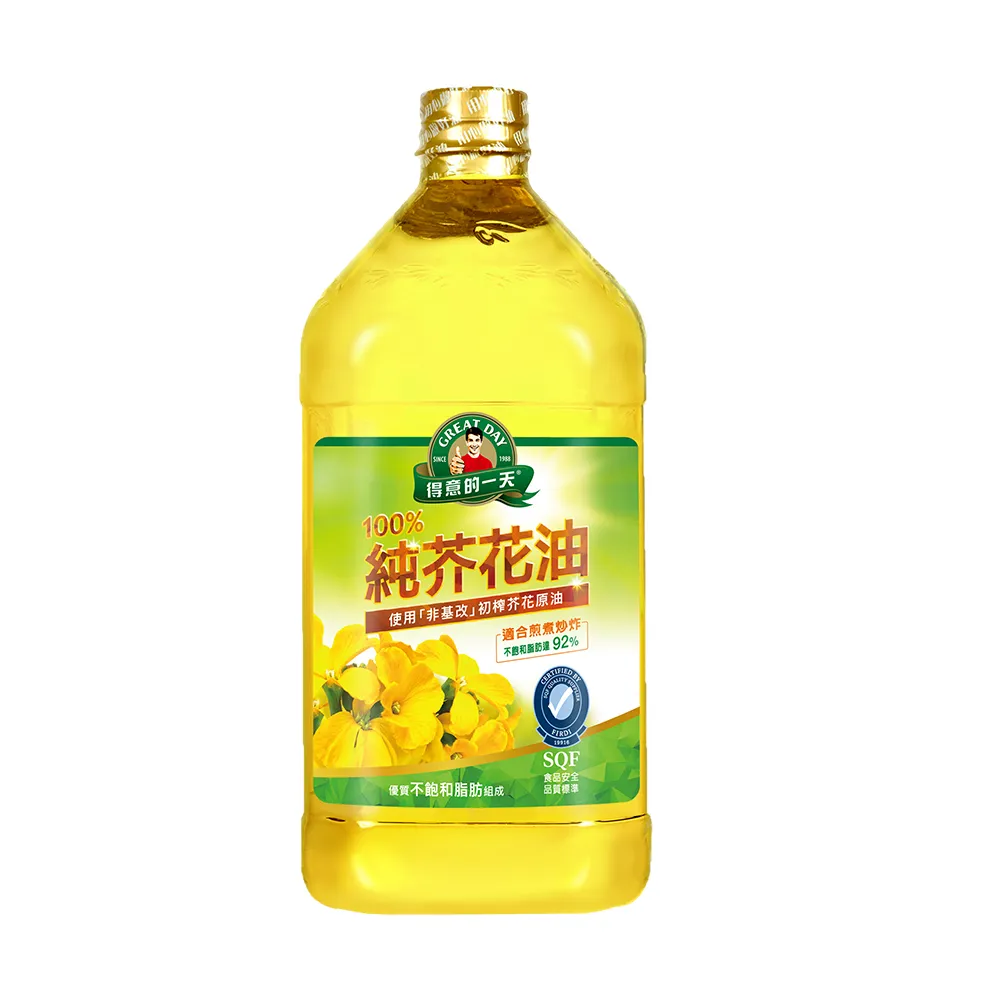 【得意的一天】100%純芥花油-2.4L*3瓶
