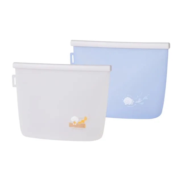 【仁舟淨塑】雲朵好矽袋 2000ml (四季款)食品級鉑金矽膠(微波電鍋/大開口/穩站立/矽膠食物袋/保鮮袋)