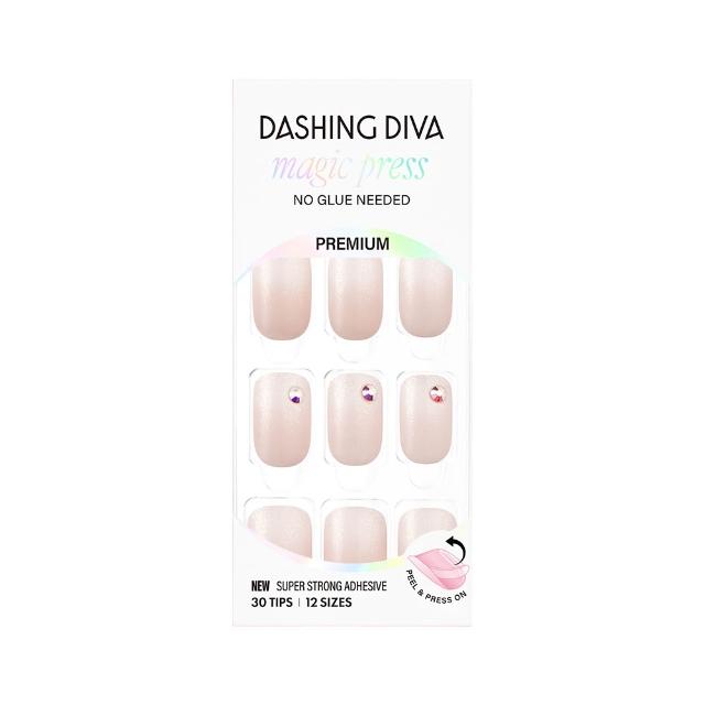 即期品【DASHING DIVA】MAGICPRESS 薄型美甲片_閃亮經典白