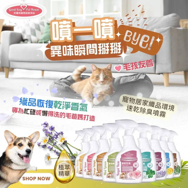 【GBPH 好寶貝】寵物地板清潔劑500ml+居家環境噴霧500mlx2 (除臭/地板清潔/寵物異味/居家清潔/天然香氛9款)