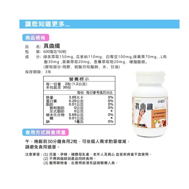 即期品【草本之家】真曲纖3入組60粒/入(飯前專用.綠茶.瓜拿納.白腎豆)