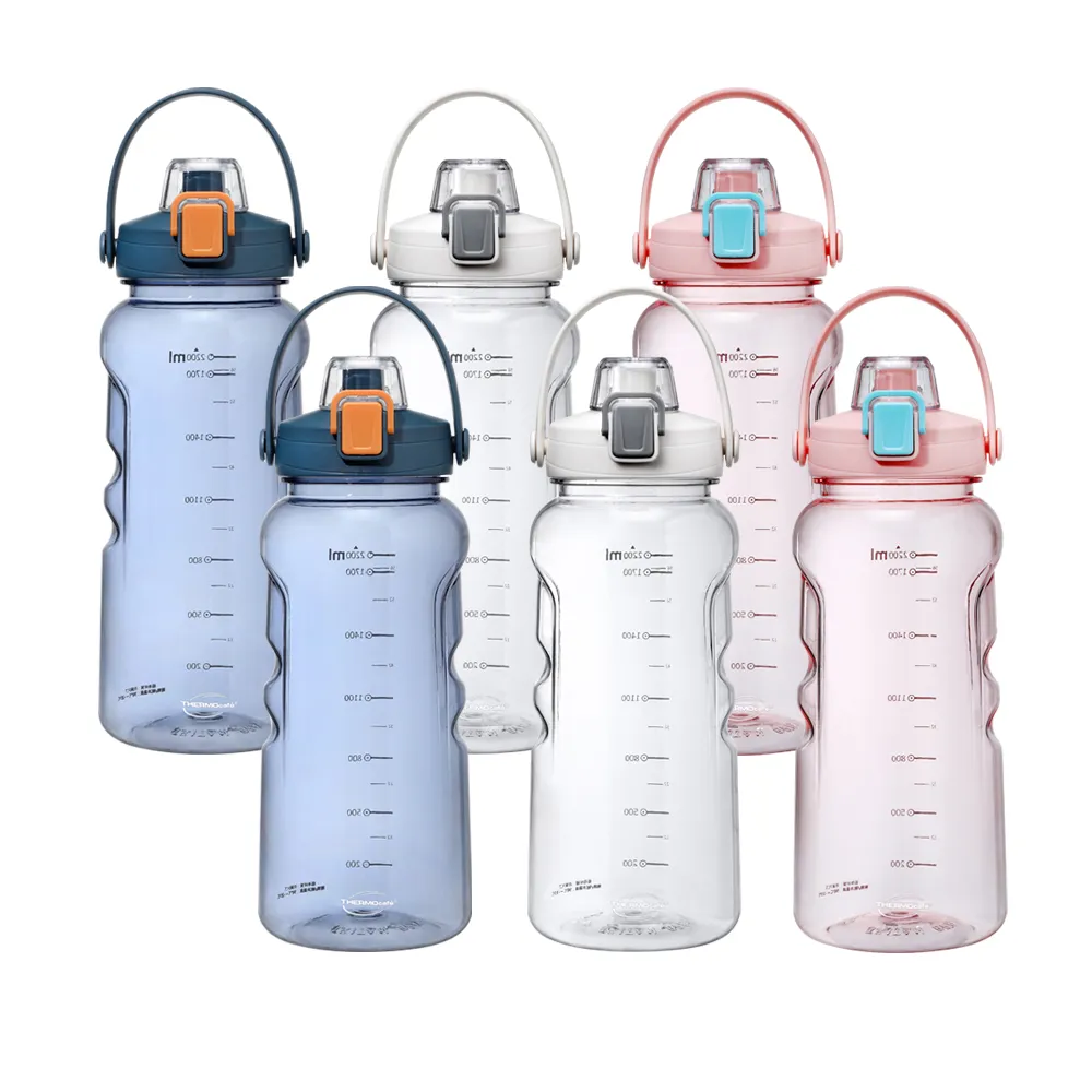 【THERMOcafe 凱菲】買1送1_彈蓋直飲隨手瓶2200ml+2200ml(TCTB-2200+TCTB-2200)