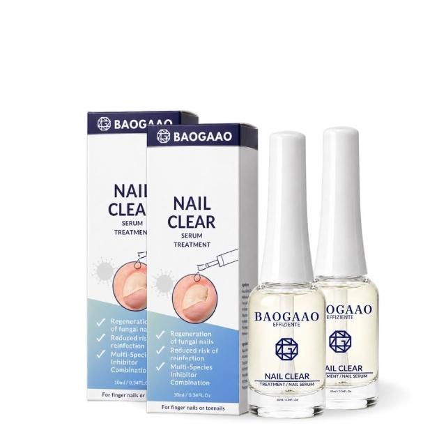 【BAOGAAO】德國問題指甲 極淨透修護甲液10ml2入組(灰甲問題指甲/淨甲液/防護/亮甲液)