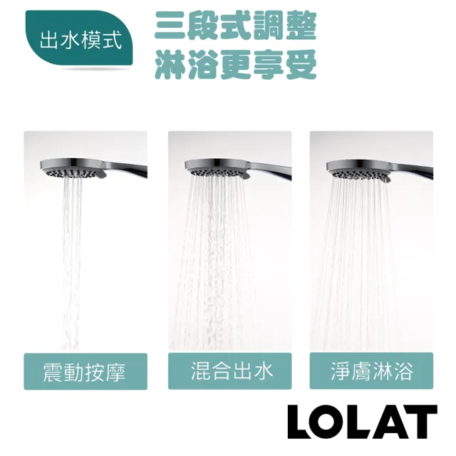 【LOLAT 羅力】低水壓專用蓮蓬頭 三段切換大出水量 拯救低水壓HS330CP(不含安裝)