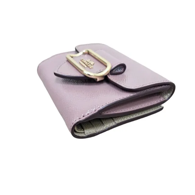 【COACH】Morgan 方形馬車LOGO金屬釦飾零錢袋皮革短夾禮盒組