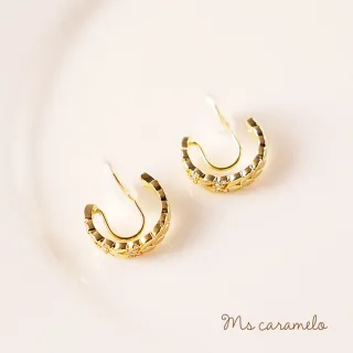 【Ms caramelo 焦糖小姐】夾式耳環(精緻鋯石耳環)
