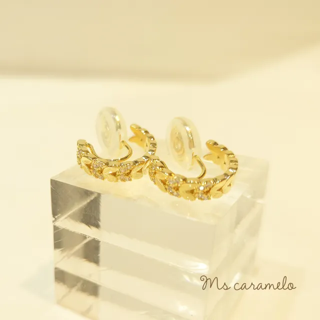 【Ms caramelo 焦糖小姐】夾式耳環(精緻鋯石耳環)