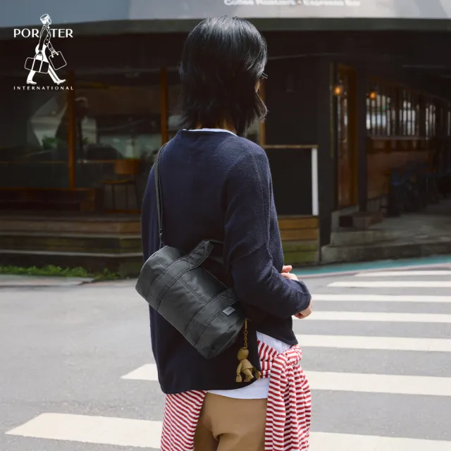 【PORTER INTERNATIONAL】圓潤柔和MELLOW手提包-M(鐵礦灰)