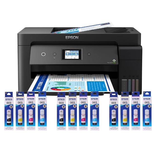【EPSON】官方直營 搭3組T03Y原廠1黑3彩墨水★L14150 A3+高速雙網WiFi智慧遙控連供複合機