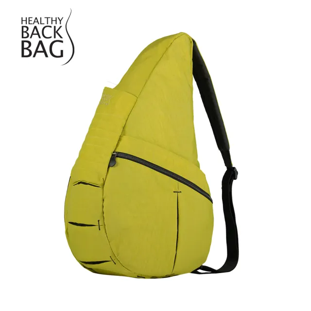 【HEALTHY BACK BAG】官方直營-基本款 TEXTURED NYLON BIG BAG 斜背包-萊姆黃 側背包 健身包 旅遊包