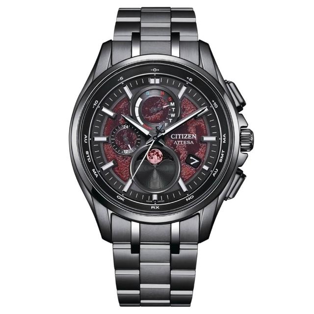 【CITIZEN 星辰】血月限定 限量 超級鈦 月相 光動能 電波腕錶-43mm BY1005-73Z