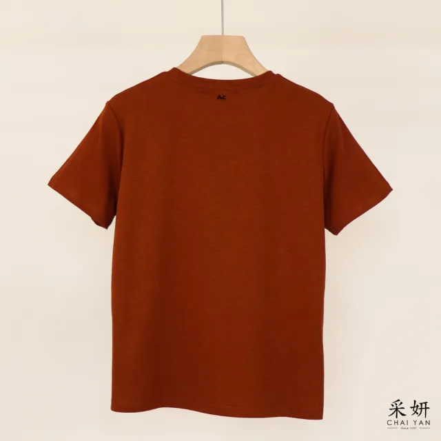 【CHAI YAN 采妍】美式字母休閒短袖上衣(春夏女裝/中大尺碼/專櫃/寬鬆/透氣)
