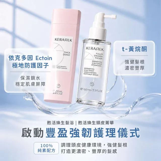 【KERASILK】強健髮根升級組☆甦活煥生洗髮精250ml+菁華100ml(稀少、脆弱髮質適用/強健髮根/濃密)