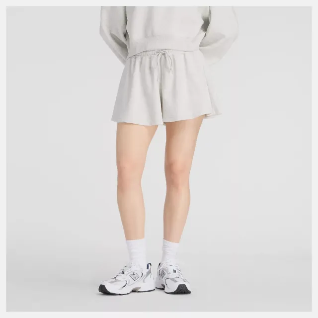 【NEW BALANCE】NB 短褲 女 休閒褲 灰白 WB61Y4U7AHH(L975)