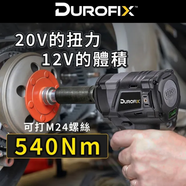 【Durofix 德克斯】衝擊板手+棘輪板手組 四分 雙機組 RI12184-W