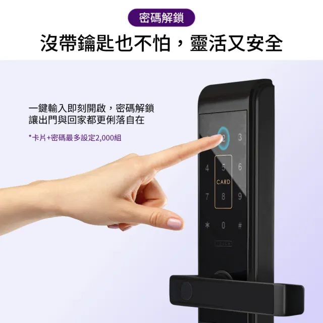 【WAFERLOCK 維夫拉克】L396 四合一指紋辨識智慧電子鎖(指紋+卡片+密碼+鑰匙-含原廠標準安裝)