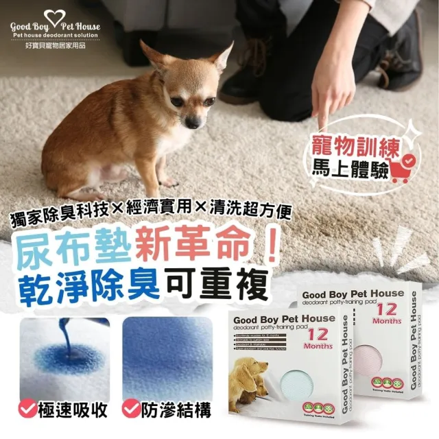 【GBPH 好寶貝】寵物除臭防護尿布墊 S-45x60cm(脫臭/防水/狗尿墊/不滲漏/吸水力強/如廁訓練)