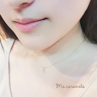 【Ms caramelo 焦糖小姐】925純銀鍍K黃 英文字母S 項鍊(英文字母項鍊)