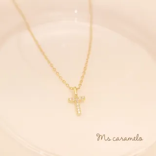 【Ms caramelo 焦糖小姐】925純銀鍍K黃 英文字母T 項鍊(英文字母項鍊)