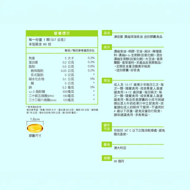 【BLACKMORES 澳佳寶】迷你濃縮魚油 3入組(共180顆 孫語霙營養師代言 添加維生素E rTG形式)