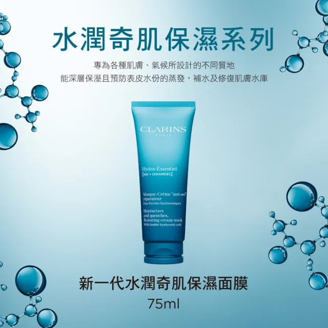 【CLARINS 克蘭詩】新一代水潤奇肌保濕面膜75ml(全新水潤奇肌-保濕雙效水平方)