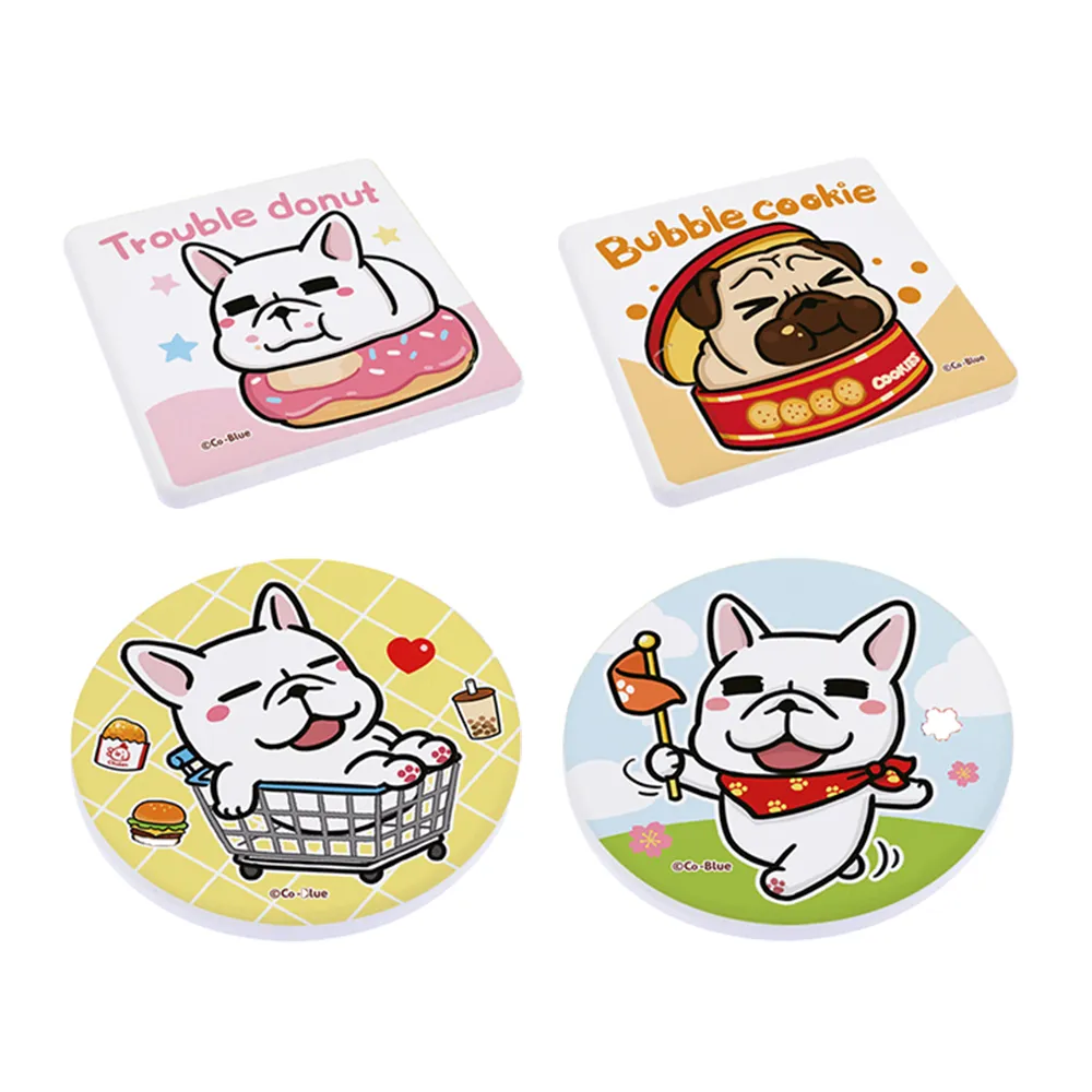 【收納王妃】豆卡頻道 珪藻土杯墊2入組 矽藻土 硅藻土(10x10cm)