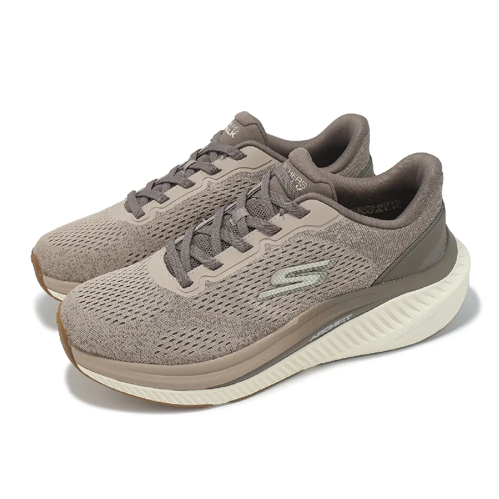 SKECHERS】健走鞋Go Walk Max Cushioning Arch Fit 男鞋棕米緩衝休閒鞋