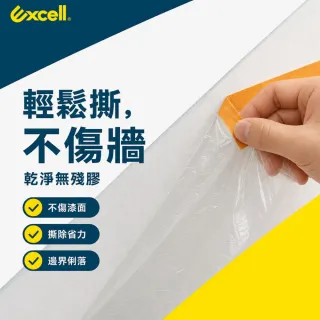 【Excell.tw】遮蔽防塵膜 110cm寬20M長｜靜電自動吸附不掉落 防水防污無痕撕 裝修清潔全方位防護