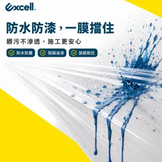 【Excell.tw】遮蔽防塵膜 110cm寬20M長｜靜電自動吸附不掉落 防水防污無痕撕 裝修清潔全方位防護