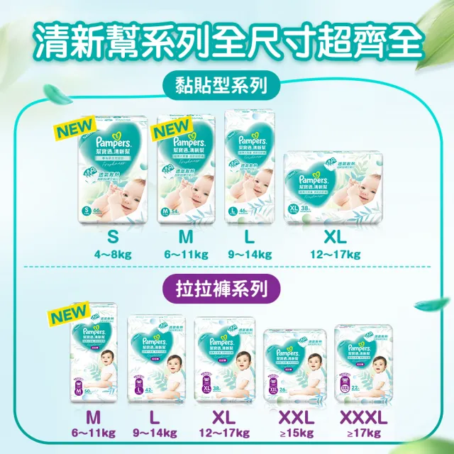 【幫寶適】清新幫 黏貼型 S-XL 嬰兒紙尿褲/尿布 2箱(超吸超軟超薄)