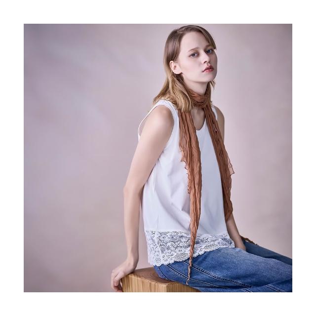 【Diffa】蕾絲拼接下襬背心針織衫-女