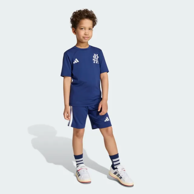 【adidas 愛迪達】蜘蛛人 運動套裝 吸濕排汗 短袖/短褲 童裝 KG6109