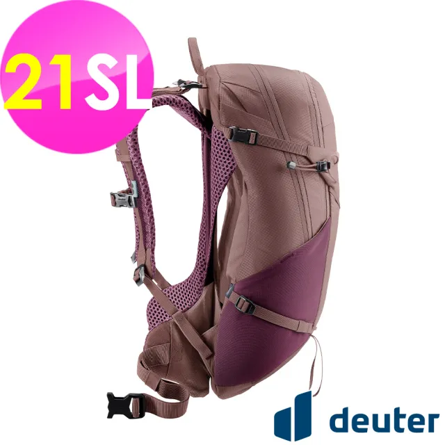 【deuter】FUTURA透氣網架背包21SL(3400026葡萄紫/戶外旅遊/日常休閒/旅行/登山健行)