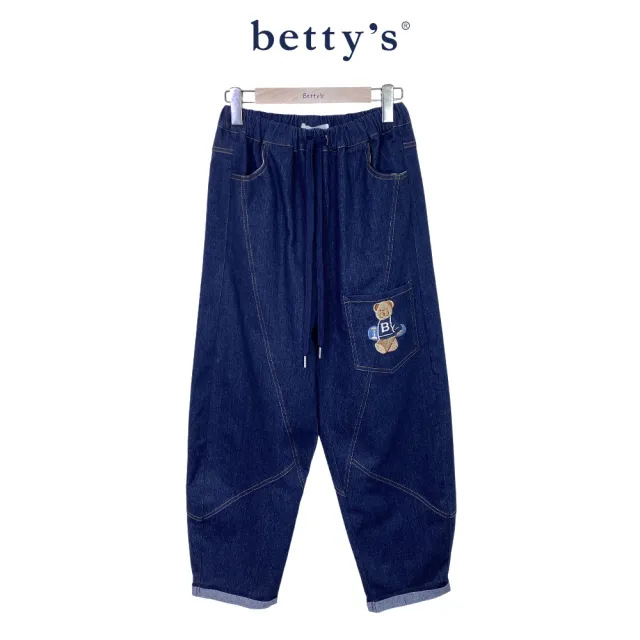 【betty’s 貝蒂思】滑板熊刺繡彎刀牛仔褲(共二色)