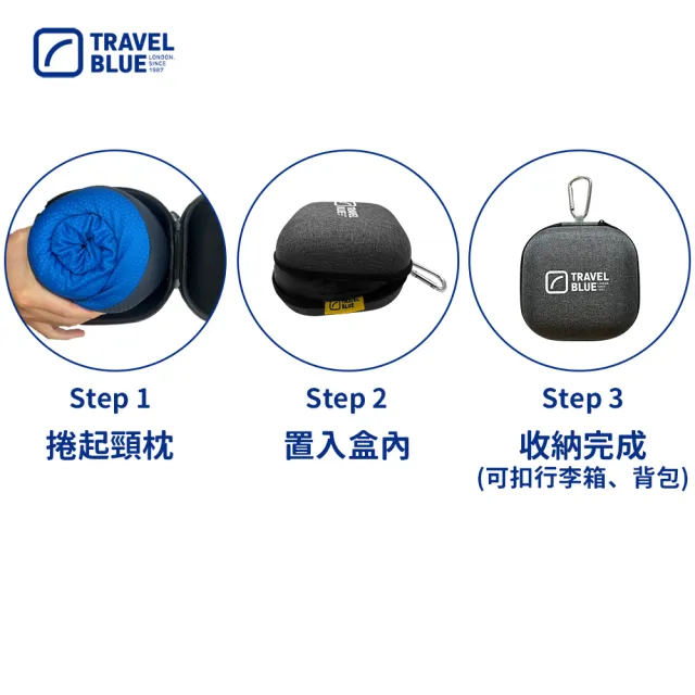【Travel Blue 藍旅】涼感頸枕收納套組 (暑假頸枕/涼感飛機枕/夏天必備/涼感網布/全球保固36個月)