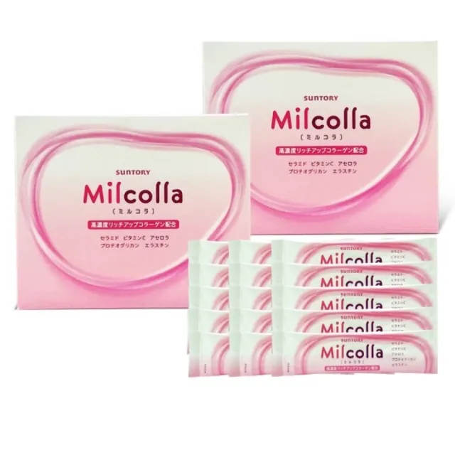 【Suntory 三得利】Milcolla 蜜露珂娜膠原蛋白2盒+15包(共75包_原廠購入有防偽標籤)