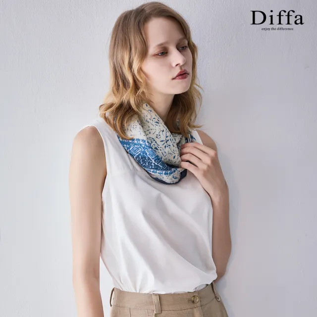 【Diffa】簡約方領背心針織衫-女