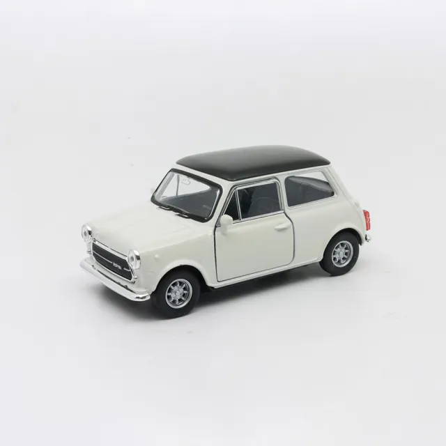 【WELLY】4.75吋 迷你庫柏 MINI Cooper 1300 經典掀背車模型 43609CW(米白色)