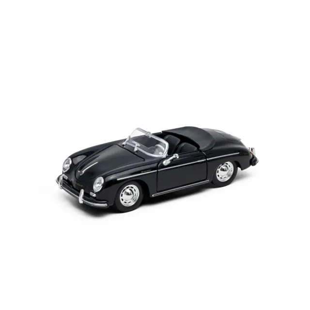 【WELLY】1:24 保時捷 Porsche 356A Speedster 敞篷跑車模型 24106C-W(黑色)