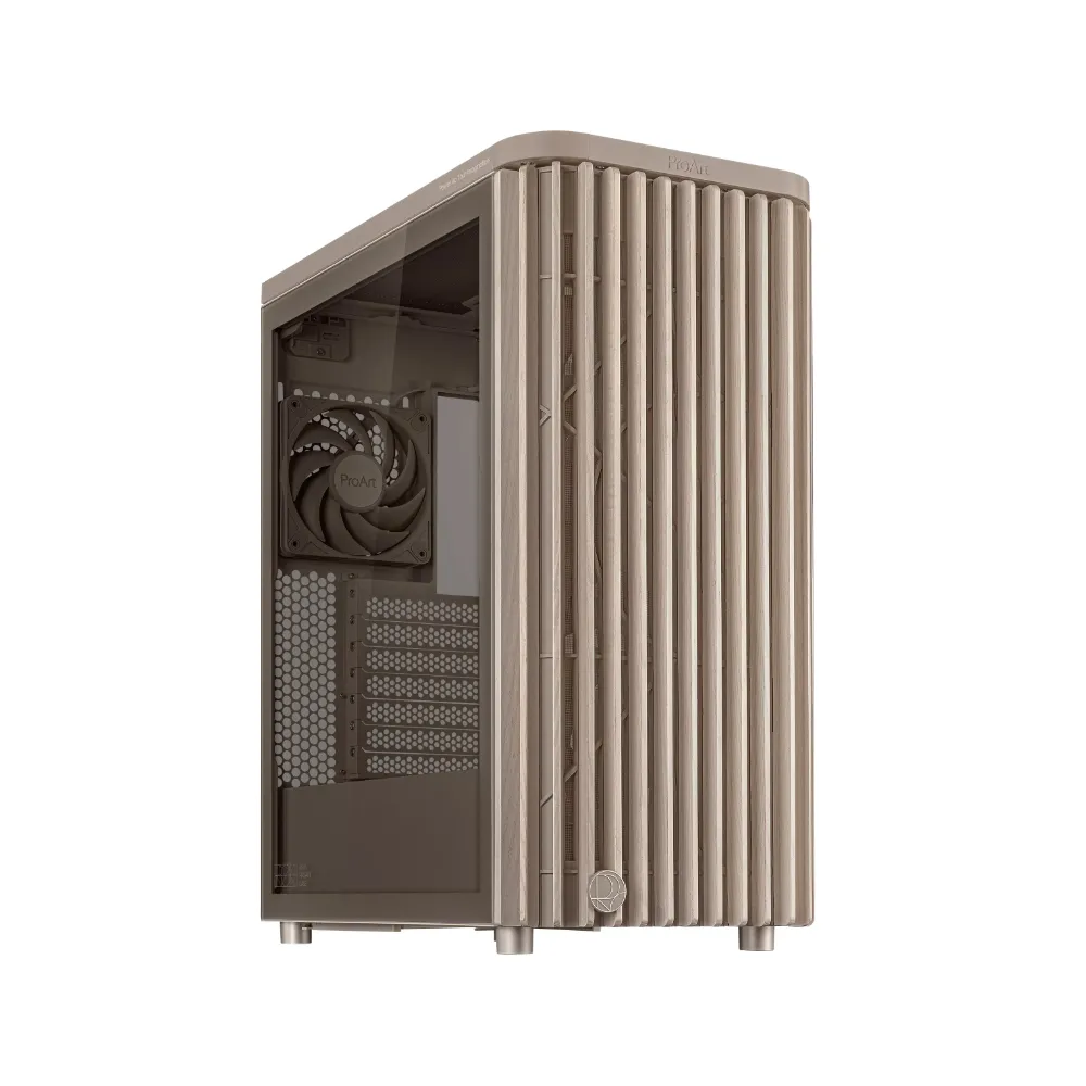 【ASUS 華碩】ProArt PA401 木質透側版 燕麥色 電腦機殼(PA401-WOOD-TG-BEIGE)