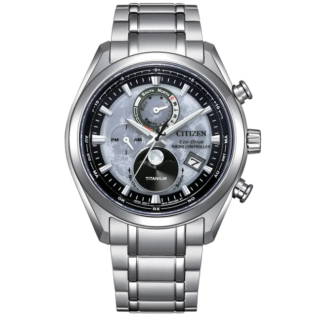 【CITIZEN 星辰】GENTS系列 韋禮安配戴款 光動能全球電波月相錶/爍月款43mm(BY1010-81H)