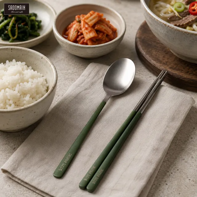 【SADOMAIN 仙德曼】（４套入組）露營餐具組(湯匙/抗菌餐具/環保餐具/筷子/環保筷)