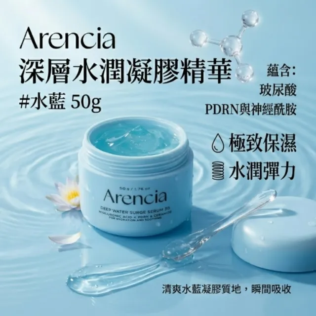 【Arencia】韓國 Arencia 深層水潤凝膠精華50g 保濕 滋潤