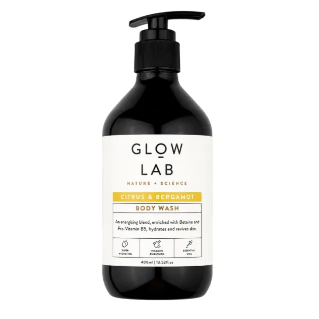 澳洲 GLOW LAB 植物精油沐浴露 400ml (佛手柑橘 椰子檀香 黑莓月桂葉) 保濕