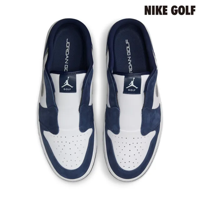 【NIKE GOLF】Air Jordan Mule 高爾夫鞋 白色/午夜藍/金屬銀色(FJ1214-102)