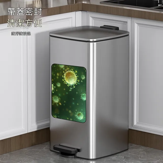 廚房垃圾桶家用新款不鏽鋼腳踏式大號 10L垃圾桶 附蓋高檔輕奢大容量紙簍 CKY