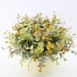 【HUGO DECO 榆果傢飾】特級擬真自然植感灰橘尤加利盆栽(擬真植物/禮物/綠化/永不凋零/教師節/觀葉植物)