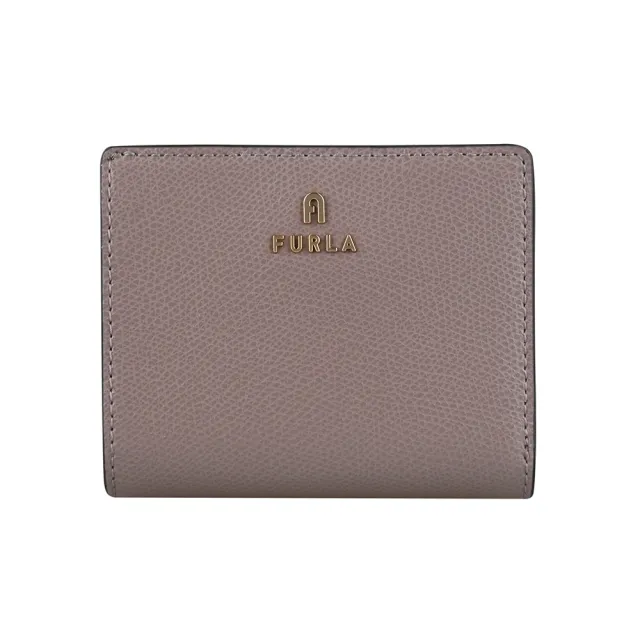 【FURLA 芙拉】FURLA精品粒面牛皮釦式短夾(灰X粉)